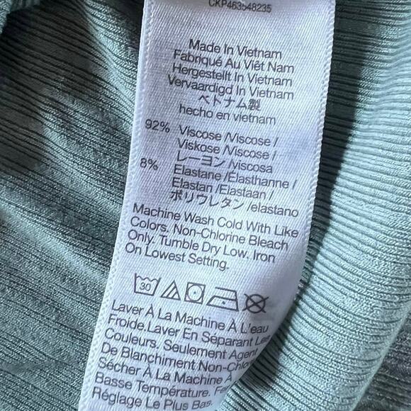 Madewell Ribbed Square-Neck Cropped Tee in Seaweed | Women’s XS - Picture 3 of 3